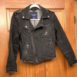 American eagle black Jean Moto jacket
